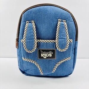 Naturally Kids Blue Denim Backpack Outside Plush Toy Harness Carries Friends
